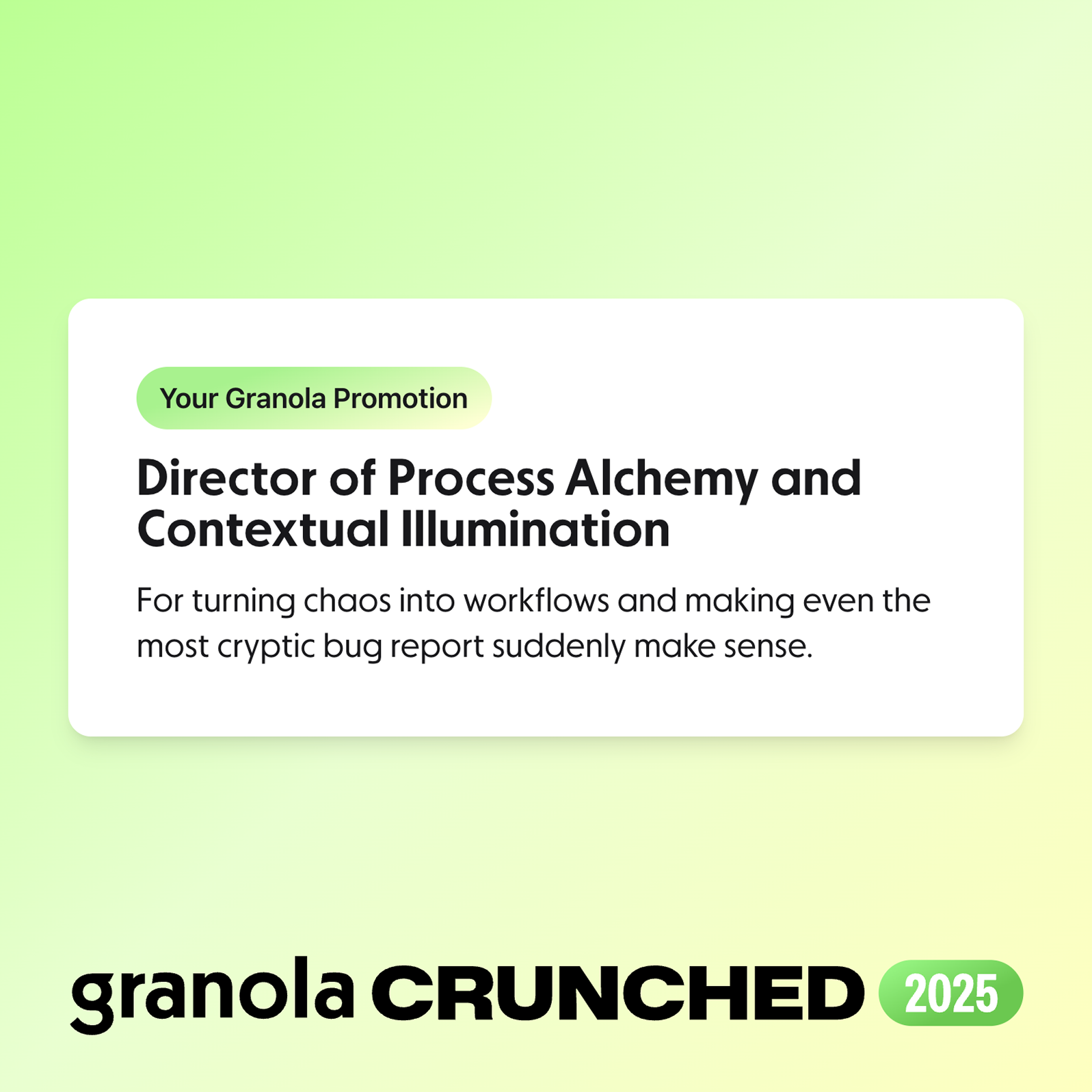 Promotion title example